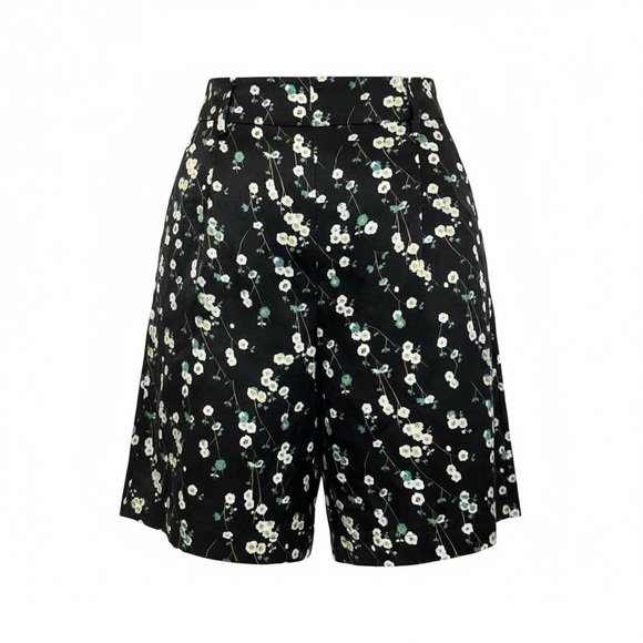 Massimo Dutti Pants - Massimo Dutti Women Silk Blend Black Floral Shorts Size 4 New